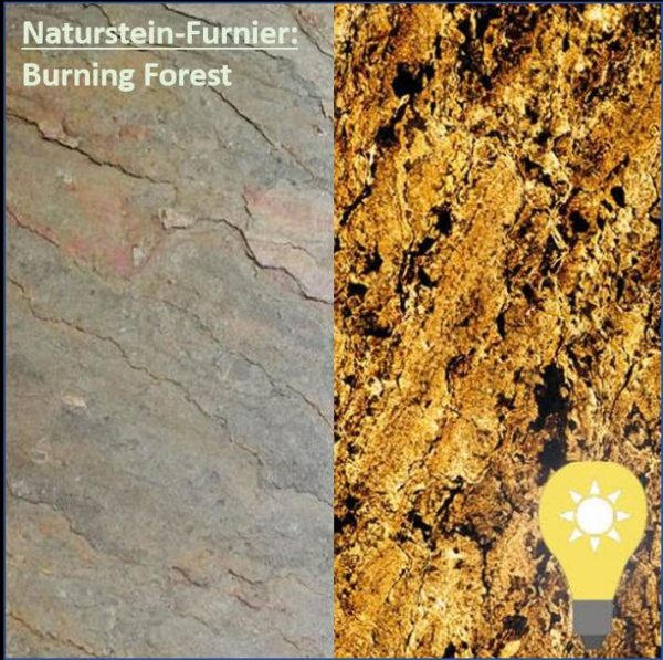 Naturstein-Furnier Transluszent Burning Forest
