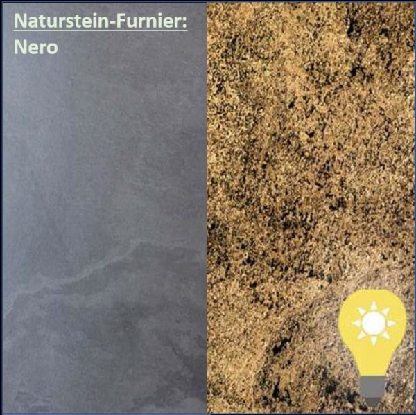 Naturstein-Furnier Transluszent Nero